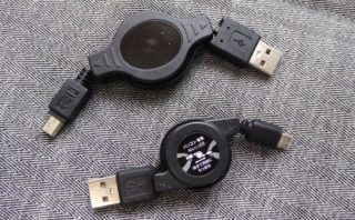 Groovy 巻取式USBケーブル GM-UH003 miniBタイプ サイズ比較