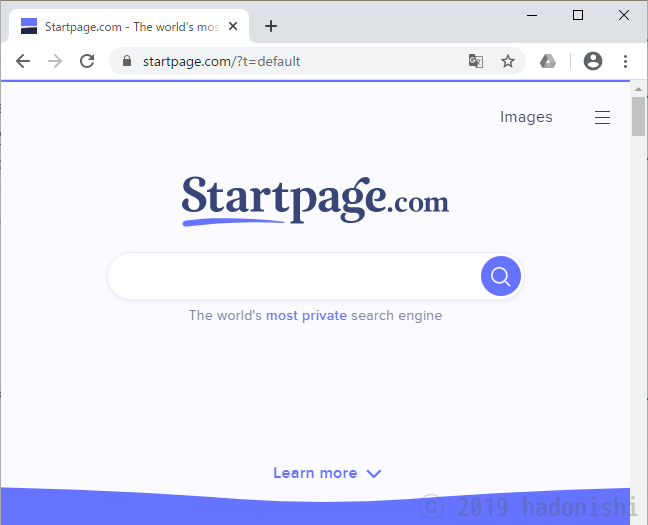 Startpage.comのトップページ