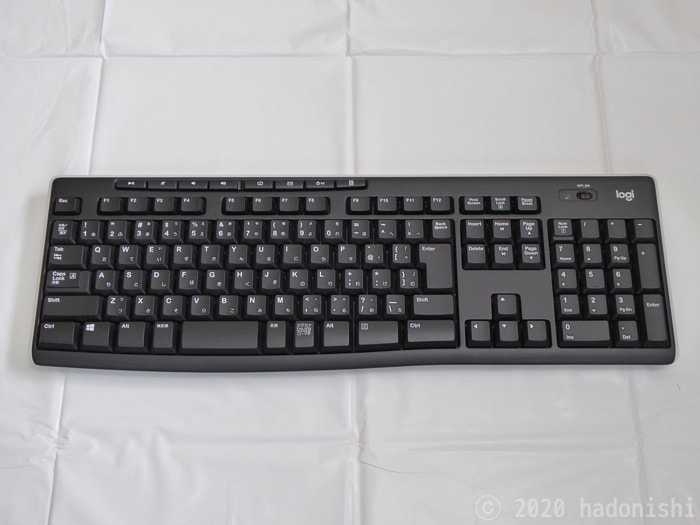 ロジクール Wireless Keyboard K270 の全体像