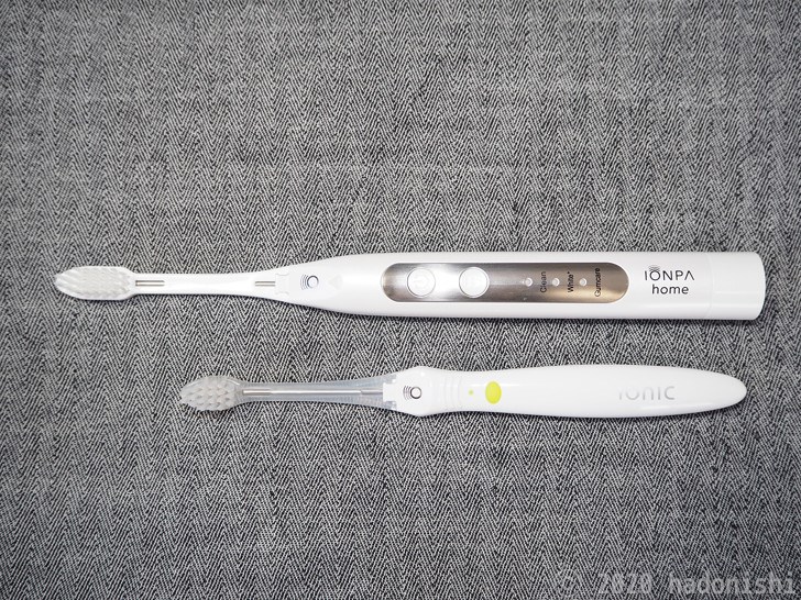 イオンパとアイオニックイオン歯ブラシとのサイズ比較